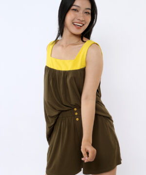 Bộ hai dây cổ vuông rêu